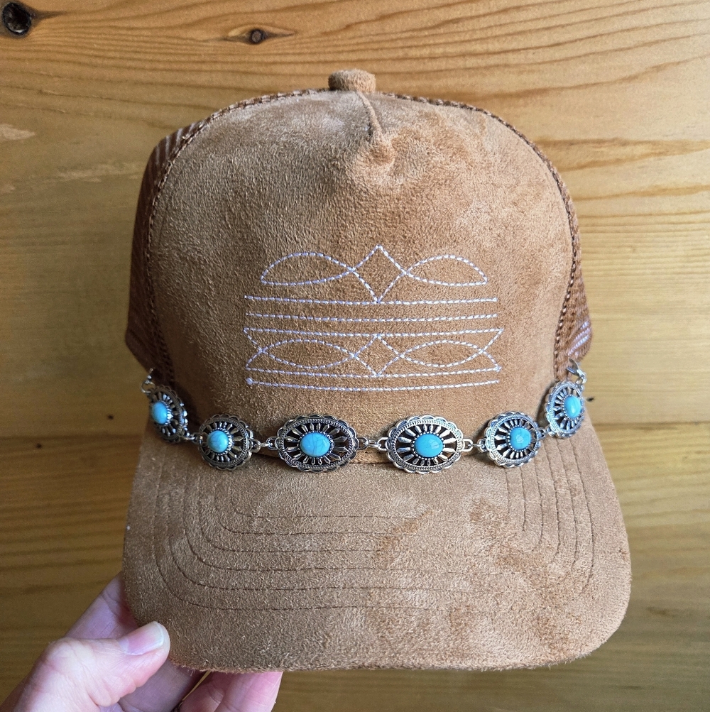 New Boot Stitch Trucker With Western Hat Band